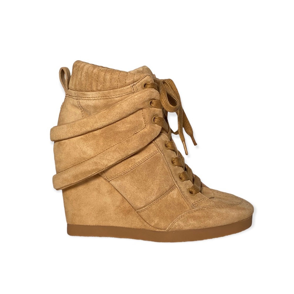 Veronica Beard Tan Wedge Sneakers